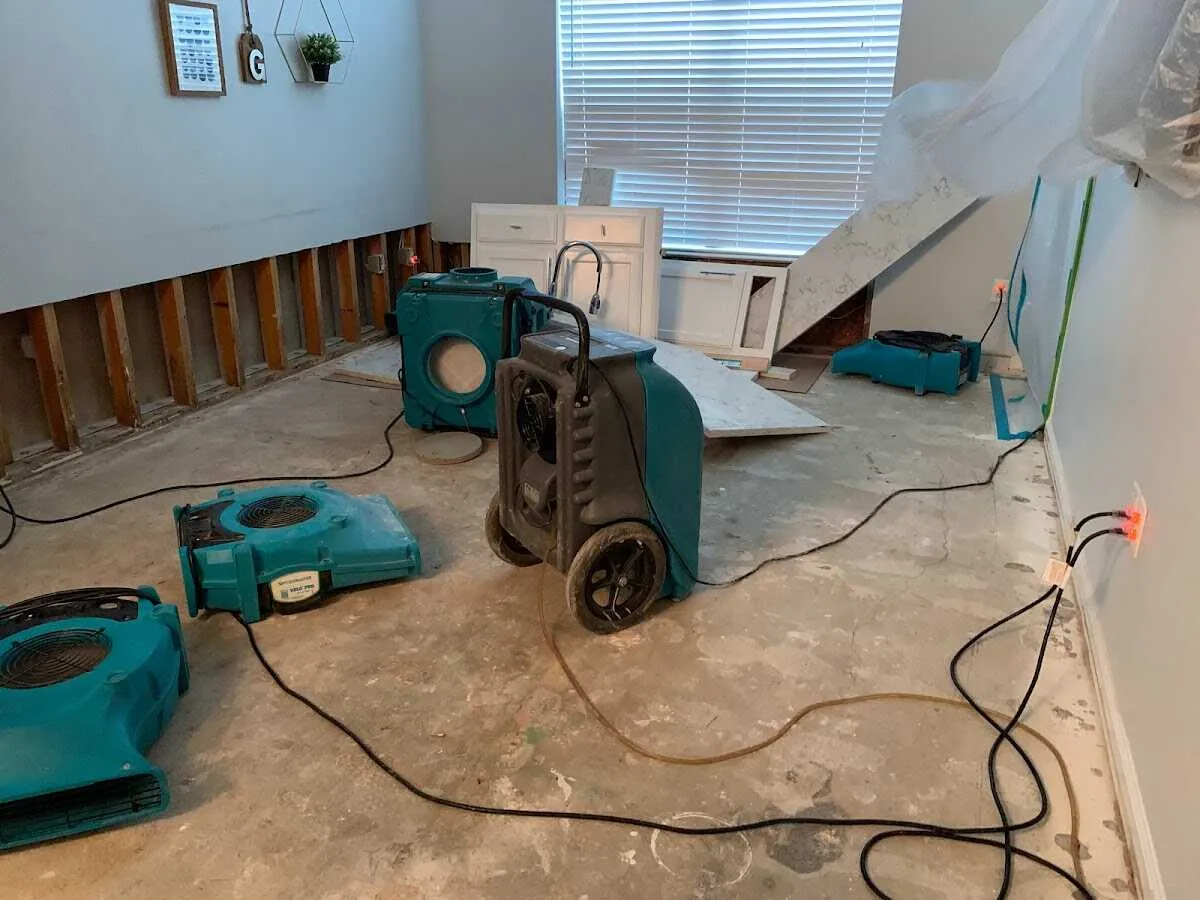 Dehumidifier in flood-cut room for Water Extraction & Removal in McLendon-Chisholm